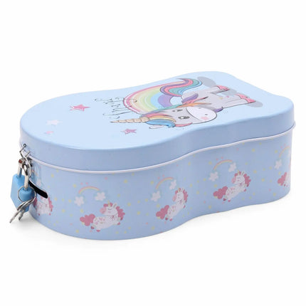 Unicorn Metal Body Piggy Bank Saving Money Box for Kids with Lock and Key Fancydresswale