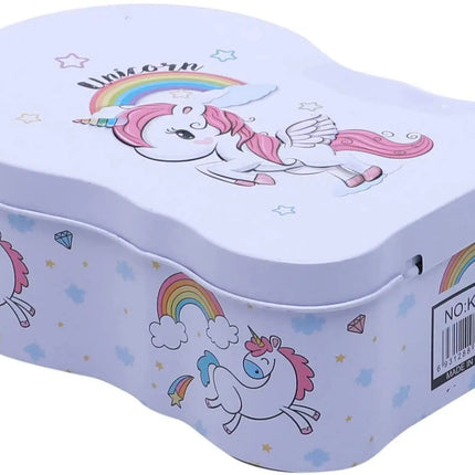 Unicorn Metal Body Piggy Bank Saving Money Box for Kids with Lock and Key Fancydresswale