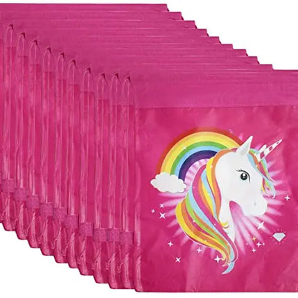 Unicorn Theme Dori Haversack Goodies Bag (Pink) - Pack of 12 Pieces Fancydresswale