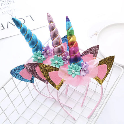 Unicorn hair band for Girls birthday Gift party prop Girls-6 colors fancydresswale.com