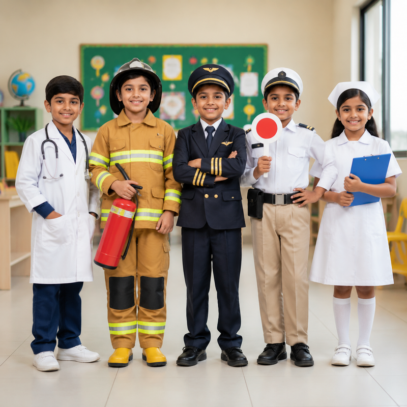 Community helper fancy dress costumes for kids and adults
