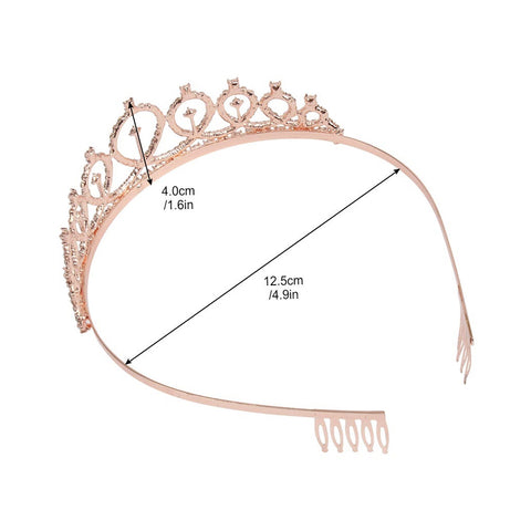 Fancydresswale Birthday Headbands Satin Sash and Tiara Birthday Crown for Girls Women Party Supplies- Rose Crown and Sash- Birthday queen Cheers