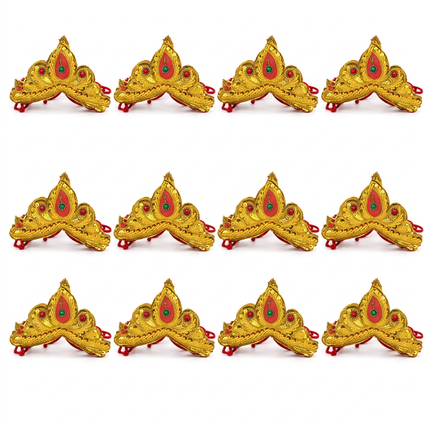 Perfect Golden Mukut Crown for Kids (3-6 Years) – Set of 12