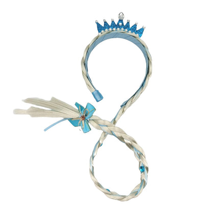 FancyDressWale Long Hair Rapunzel Princess Hairpiece Long 29" Cosplay Braided Wigs for Girls Princess Dress Up Accessories blue crown Fancydresswale.com