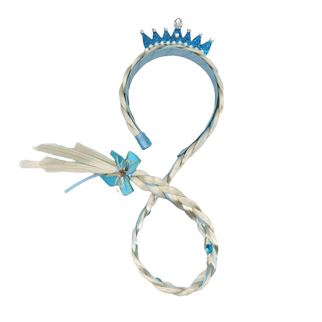 FancyDressWale Long Hair Rapunzel Princess Hairpiece Long 29" Cosplay Braided Wigs for Girls Princess Dress Up Accessories blue crown Fancydresswale.com