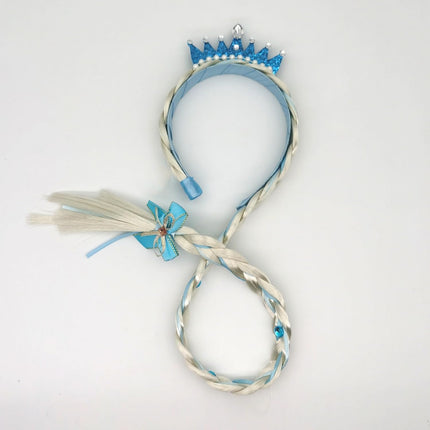 FancyDressWale Long Hair Rapunzel Princess Hairpiece Long 29" Cosplay Braided Wigs for Girls Princess Dress Up Accessories blue crown Fancydresswale.com