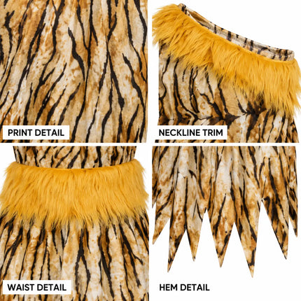 Aadivasi Stage Costume – One-Shoulder Printed Fancy Dress fancydresswale.com