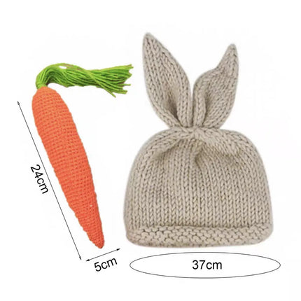 Adorable Rabbit Photography Clothing Set for Children: Crochet Knitting Stick Hat and Pants with Carrot fancydresswale.com