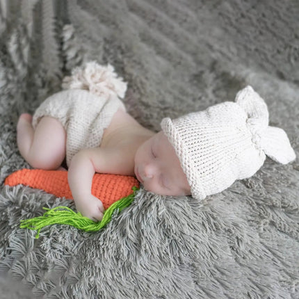 Adorable Rabbit Photography Clothing Set for Children: Crochet Knitting Stick Hat and Pants with Carrot fancydresswale.com
