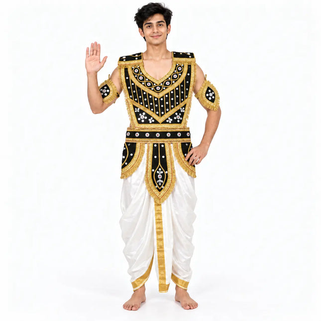 Adult Black & Gold Kavach - Mythological Warrior Fancy Dress fancydresswale.com