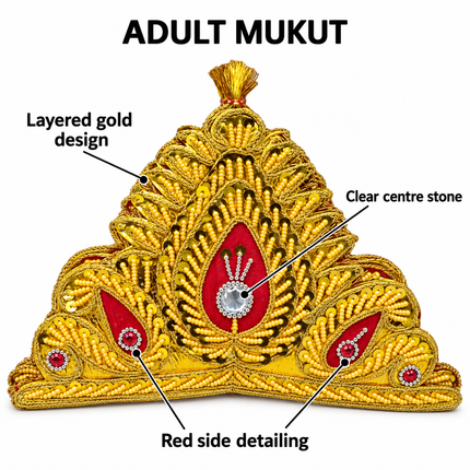 Royal Golden Mukut Crown for Adults – Set of 12