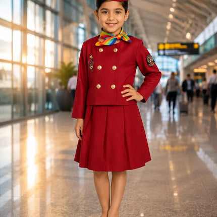 Air Hostess Costume Dress For Girls Fancydresswale