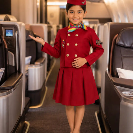Air Hostess Costume Dress For Girls Fancydresswale