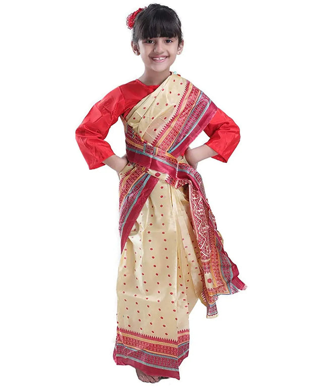Assamese Bihu Dance Costume for Girls Fancydresswale