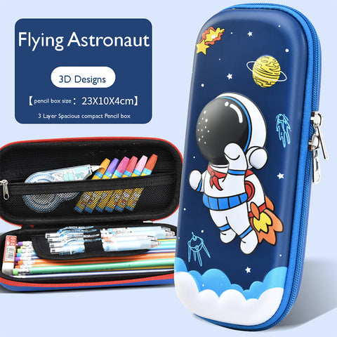 Fancydresswale Pencil Box 3D Pencil Pouch and Stationery Set Large Capacity for Boys and Girls (Astronaut)