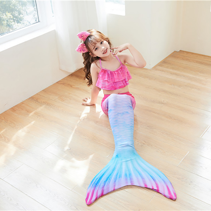 Fancydresswale Mermaid 3 pc swimsuit for Girls with large fin option- Begonia fancydresswale.com