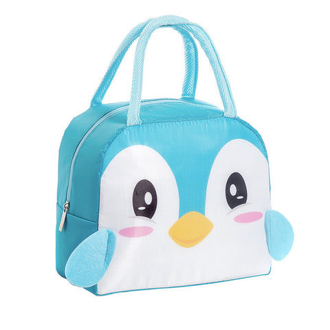 Lunch Box Insulated Bag Soft Leakproof Lunch Bag for Kids Men Women, Durable Thermal Lunch Pail for School Work Office | Fit 6 Cans-Blue Penguin