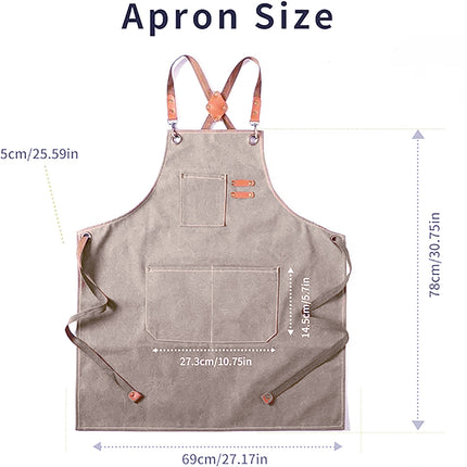 Chef Aprons Canvas Cross Back Premium : Stylish Unisex Design with Spacious Pockets fancydresswale.com