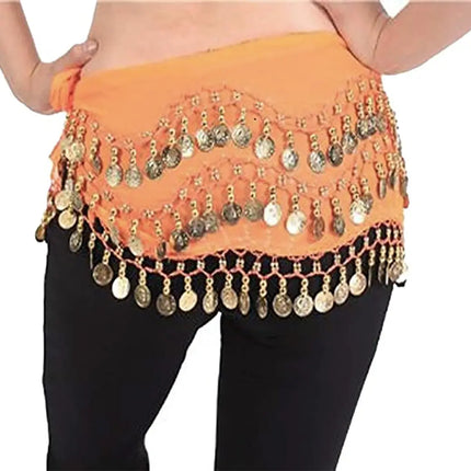 Belly Dance Hip Scarf Waist Belt with Gold Coins for Women and Girls Fancydresswale