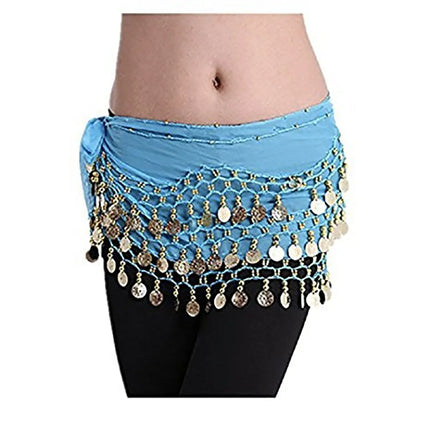 Belly Dance Hip Scarf Waist Belt with Gold Coins for Women and Girls Fancydresswale