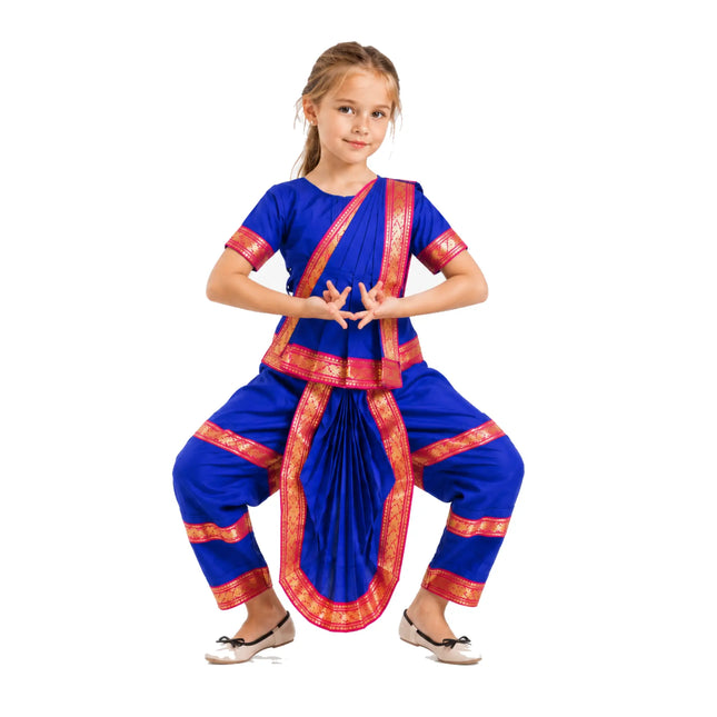 Bharatnatyam Dance costume for kids and adults -blue Fancydresswale