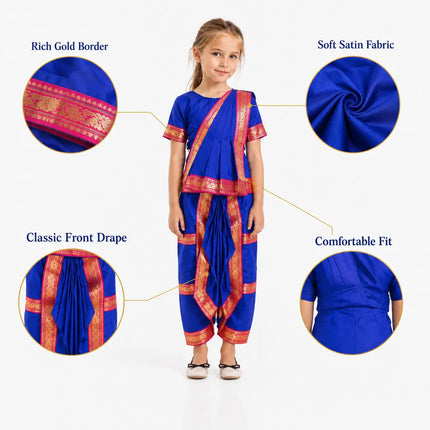 Bharatnatyam Dance costume for kids and adults -blue Fancydresswale