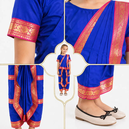 Bharatnatyam Dance costume for kids and adults -blue Fancydresswale