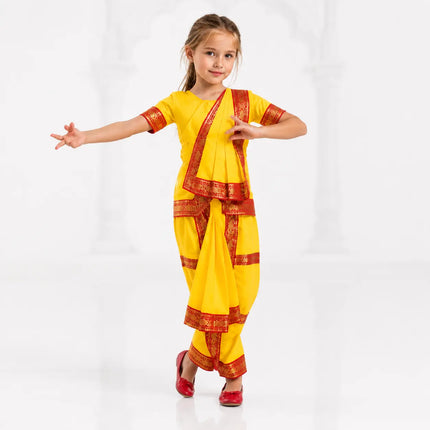 Bharatnatyam dance Dress for kids and adults - yellow Fancydresswale
