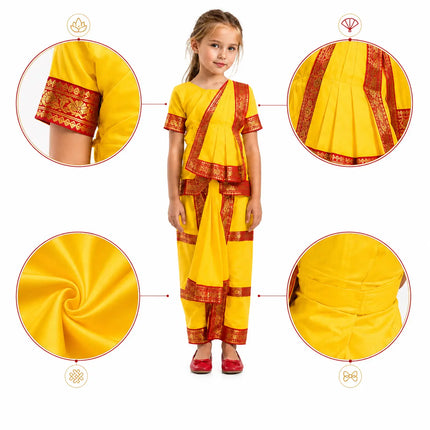 Bharatnatyam dance Dress for kids and adults - yellow Fancydresswale