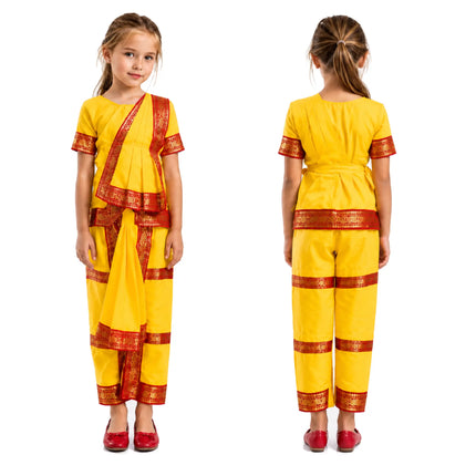 Bharatnatyam dance Dress for kids and adults - yellow Fancydresswale