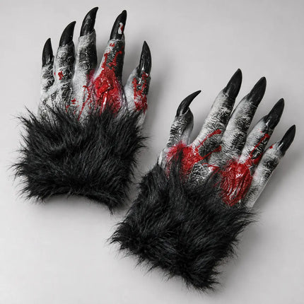 Bhoot Fur Hand costume gloves showing red detailing and black claws