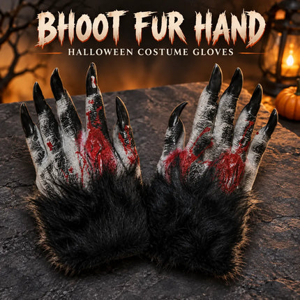 Model styling Bhoot Fur Hand Halloween costume gloves