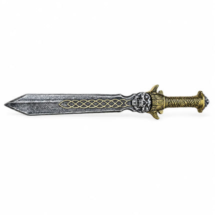 Bhoot Talwar decorative costume sword with silver-toned blade and gold-tone handle