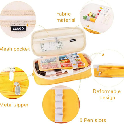 Big Capacity Pencil Pen Case Office College School Large Storage High Capacity Bag Pouch Holder Box Organizer fancydresswale.com