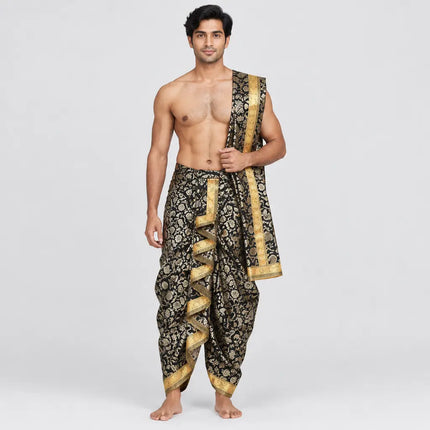 Black Brocket dhoti AI studio photoshoot preview