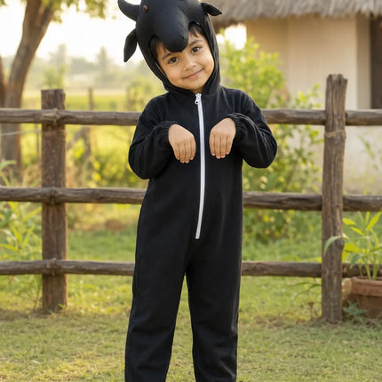 Black Buffalo / Bull Fancy Dress Costume for Kids – School Annual Function & Animal Theme Outfit fancydresswale.com