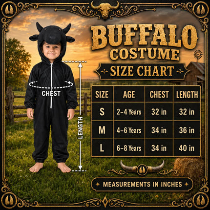 Black Buffalo / Bull Fancy Dress Costume for Kids – School Annual Function & Animal Theme Outfit fancydresswale.com