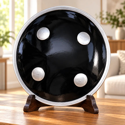 Black Dhaal Costume Shield with Silver Details – 10, 11, 13 & 18 Inch fancydresswale.com