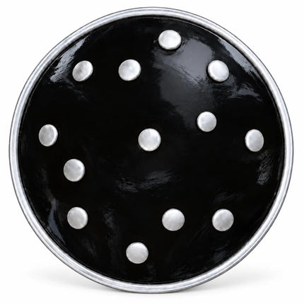 Black Dhaal Costume Shield with Silver Details – 10, 11, 13 & 18 Inch fancydresswale.com