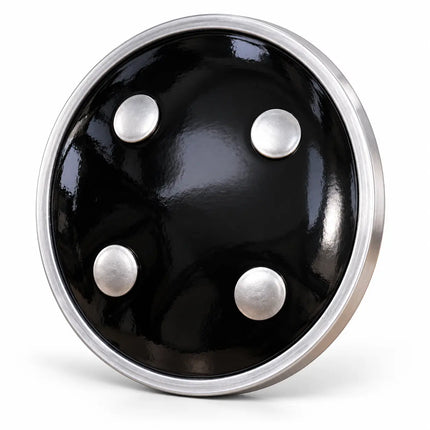 Black Dhaal Costume Shield with Silver Details – 10, 11, 13 & 18 Inch fancydresswale.com