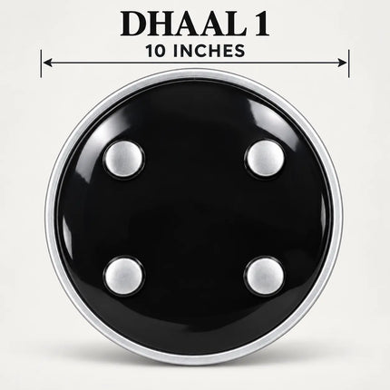 Black Dhaal Costume Shield with Silver Details – 10, 11, 13 & 18 Inch fancydresswale.com