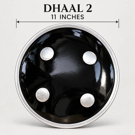 Black Dhaal Costume Shield with Silver Details – 10, 11, 13 & 18 Inch fancydresswale.com