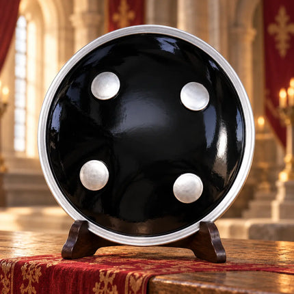 Black Dhaal Costume Shield with Silver Details – 10, 11, 13 & 18 Inch fancydresswale.com