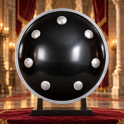 Black Dhaal Costume Shield with Silver Details – 10, 11, 13 & 18 Inch fancydresswale.com