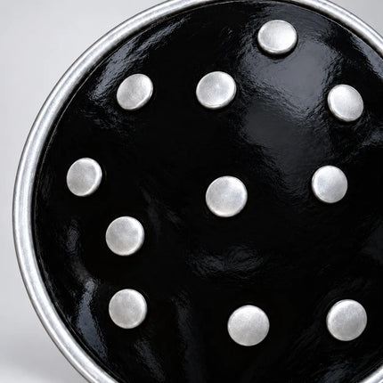 Black Dhaal Costume Shield with Silver Details – 10, 11, 13 & 18 Inch fancydresswale.com