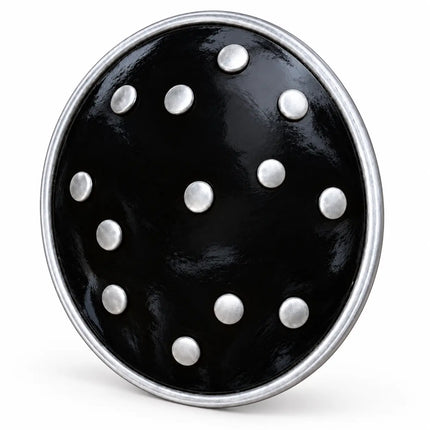 Black Dhaal Costume Shield with Silver Details – 10, 11, 13 & 18 Inch fancydresswale.com