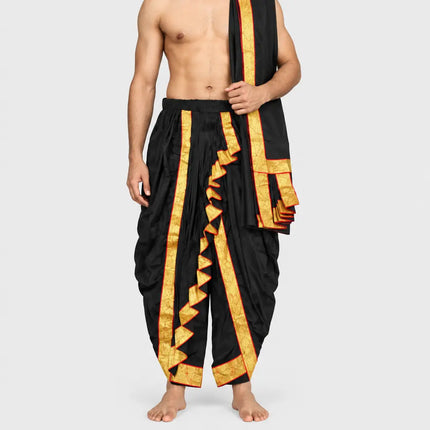 Black Dhoti Patka AI hero on light-gray background