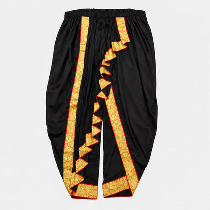 Black Dhoti Patka decorative front folds detail