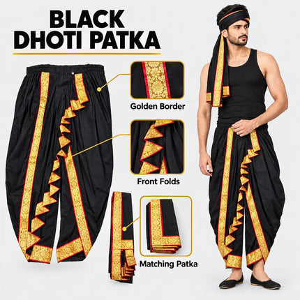 Black Dhoti Patka design infographic
