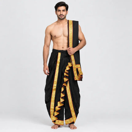 Black Dhoti Patka AI studio photoshoot preview